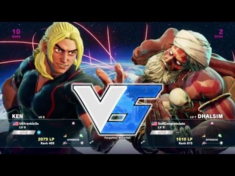 Street Fighter V Beta Ranked, UEfrankie3s (Ken) vs UltraDavid (Dhalsim)