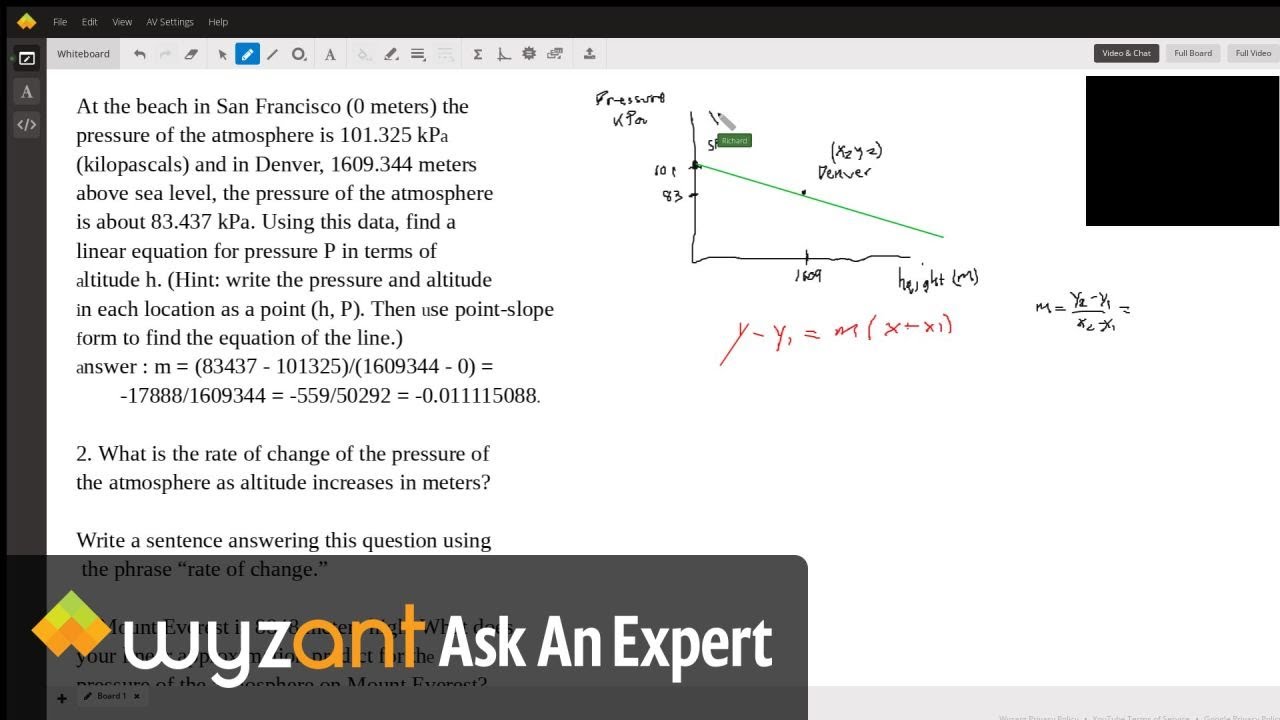 Finding a linear equation given two data points - YouTube