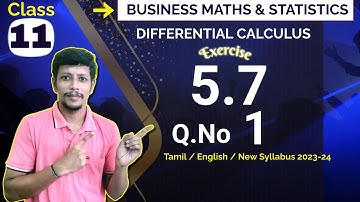 11th Business maths Exercise 5.7 1st sum | Differential Calculus | TN Class 11 Karthick Sir
