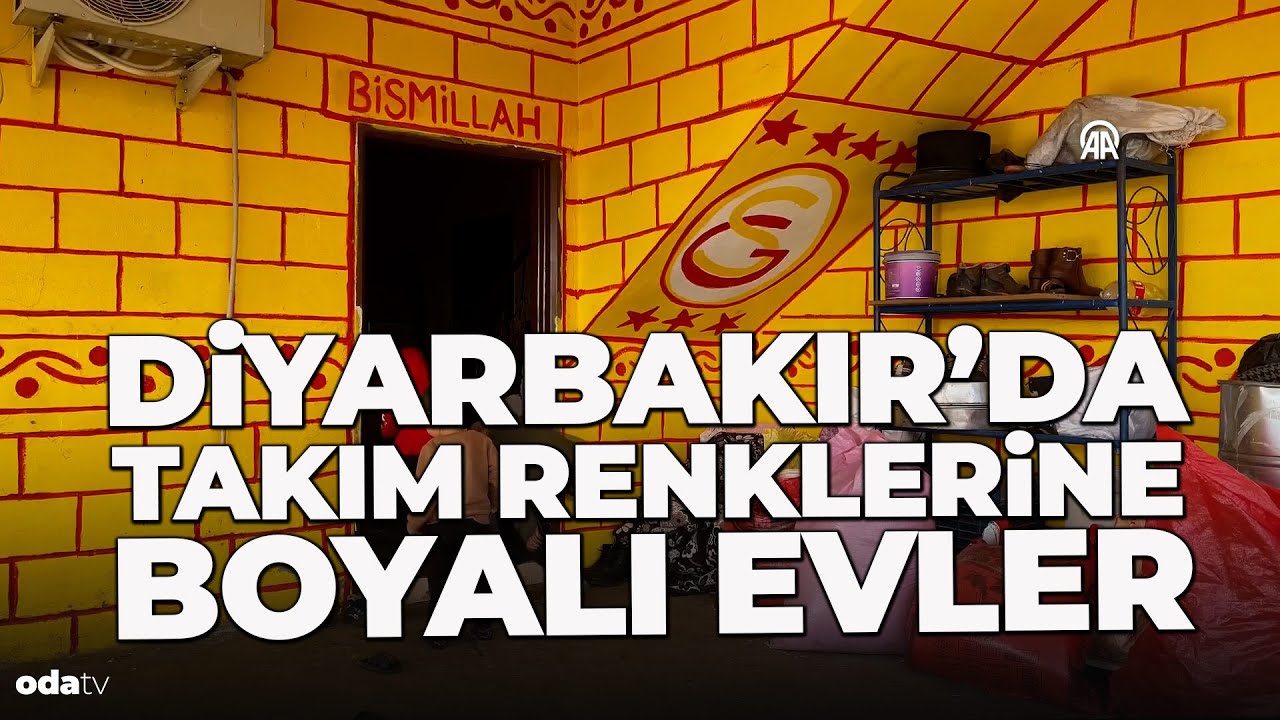 Diyarbakır'da ilginç görüntüler! Kırsal mahallelerdeki futbol tutkusu evlerin duvarlarına yansıdı!