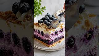 No-Bake No-Sugar Blueberry Cream Cheese Dessert #mediterranean #foodreels #youtubeshorts #creamcakes