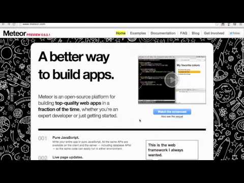 JSFoo 2013 Preview - Rapidly Prototyping Web Applications With Meteor.js
