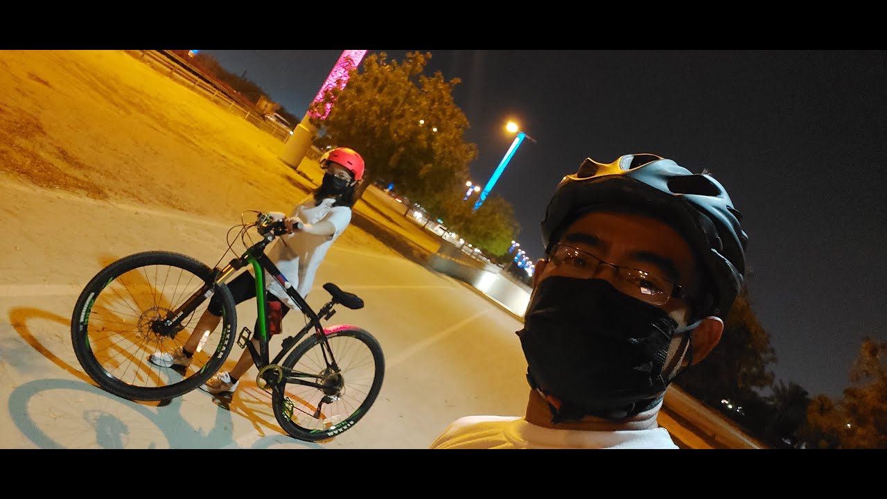 32Km Night Bike Ride | Qatar bike lane | Barwa City - Ras Abu Abboud via G-Ring bicycle route