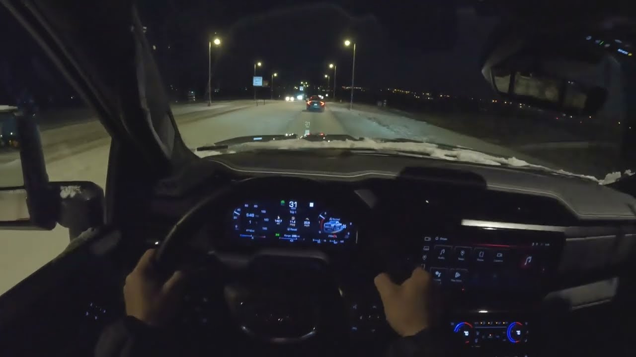 2024 GMC Sierra AT4X AEV - Snowy Night Drive POV