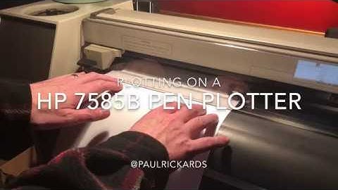 HP 7585B pen plotter in action