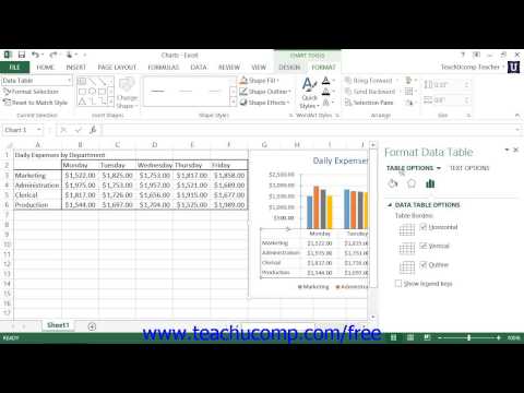 Excel 2013 Tutorial Formatting a Data Table Training Lesson 28.7