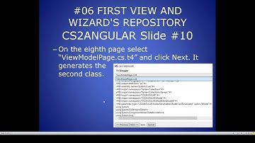 Docset for CS2Angular: FIRST VIEW AND WIZARD