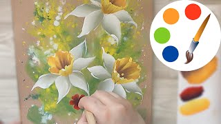 One Stroke, How to paint daffodils and primroses