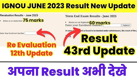 IGNOU June 2023 Revaluation Result 12th Update & Result 43rd Update Published