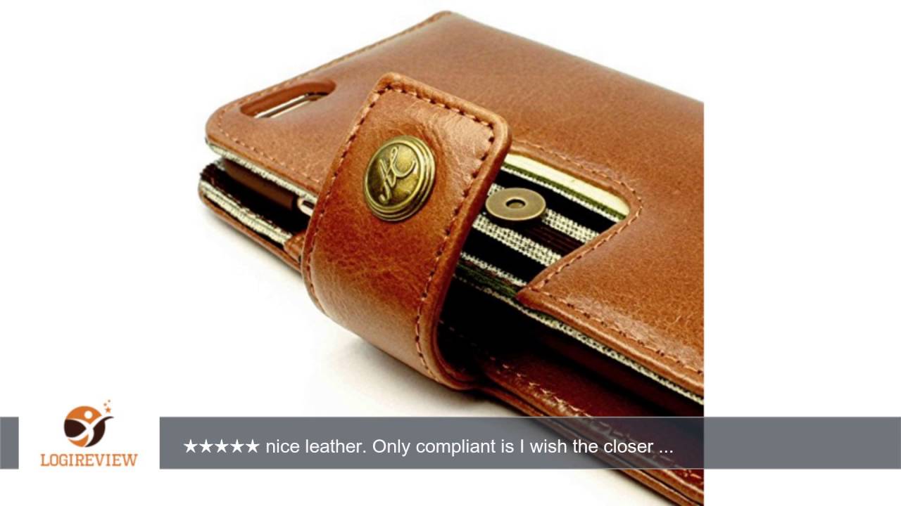 Alston Craig Vintage Genuine Leather Wallet Case Cover for Apple iPhone 6 (Olive striped) (free