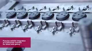 Hotrunner side gating solution for a fully automated automotive application.