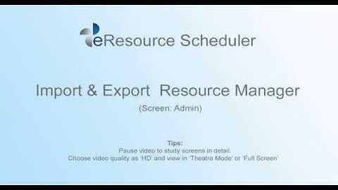 Import & Export Resource Manager - eRS Resource Planning Software