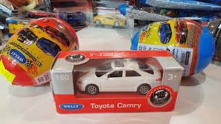 Обзор Toyota Camry от Welly. Два яйца со случайными машинками. Что попалось?