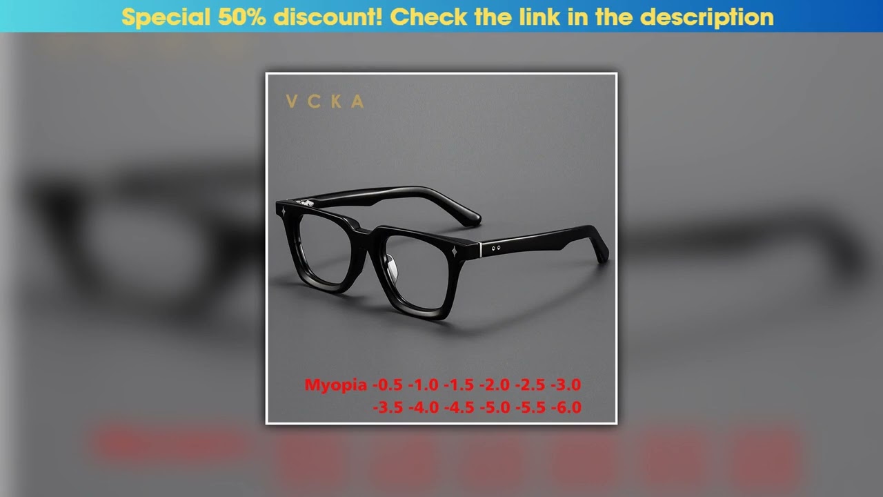 Unboxing VCKA Vintage Thick Acetate Myopia Glasses Frame Women 2024 New Prescription Eyeglasses Men