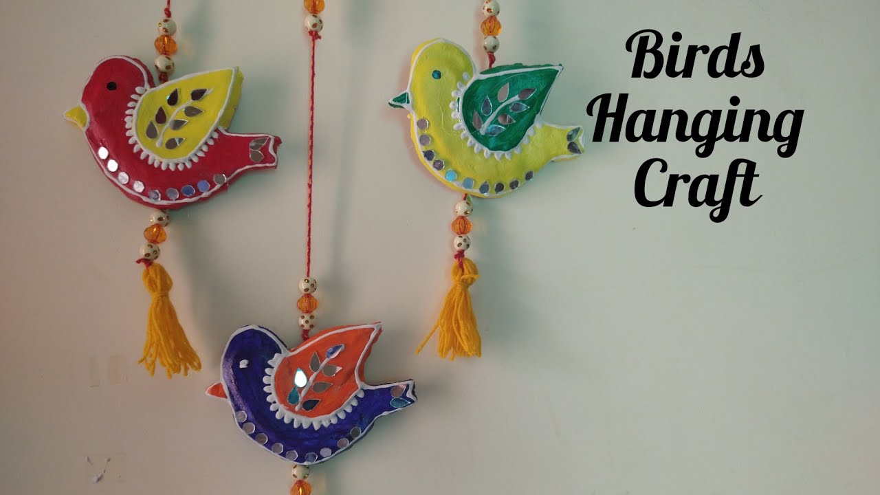 DIY .. Birds wall hanging, Wall putty craft, Wall decoration, A2 Craft ...