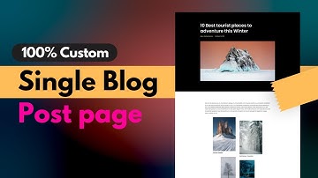 Design a Custom Single Blog Post Page Template in WordPress using Elementor