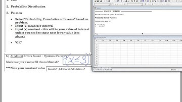 Poisson Probabilities using Minitab CALC Function