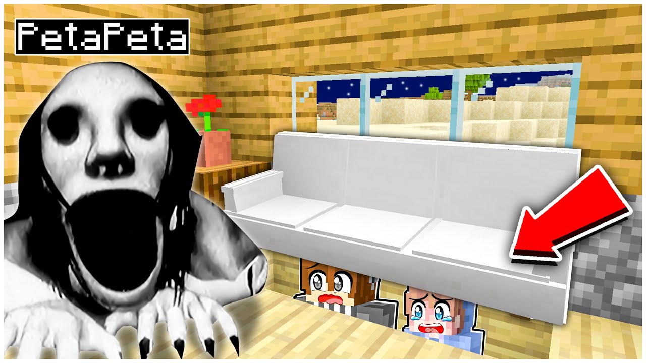 AKU SEMBUNYI DI BAWAH SOFA DARI TEROR HANTU PETAPETA DI MINECRAFT!!