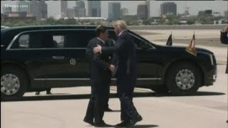 President Trump lands in Phoenix, greeted by Gov. Ducey