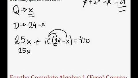 (Algebra 1) Word Problem - Value of Coins Question