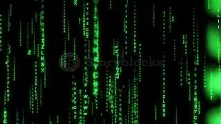 Matrix Green Code Rain Latin Loop Motion Background