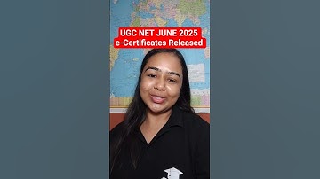 UGC NET JUNE 2025 e-Certificates Released #shorts
