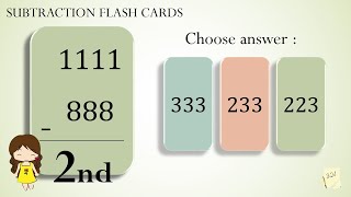 Subtraction Flash Cards Game for 2nd Grade | Test 2
