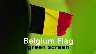 Belgium Flag Green Screen Footage - 4K & Loop FREE high quality