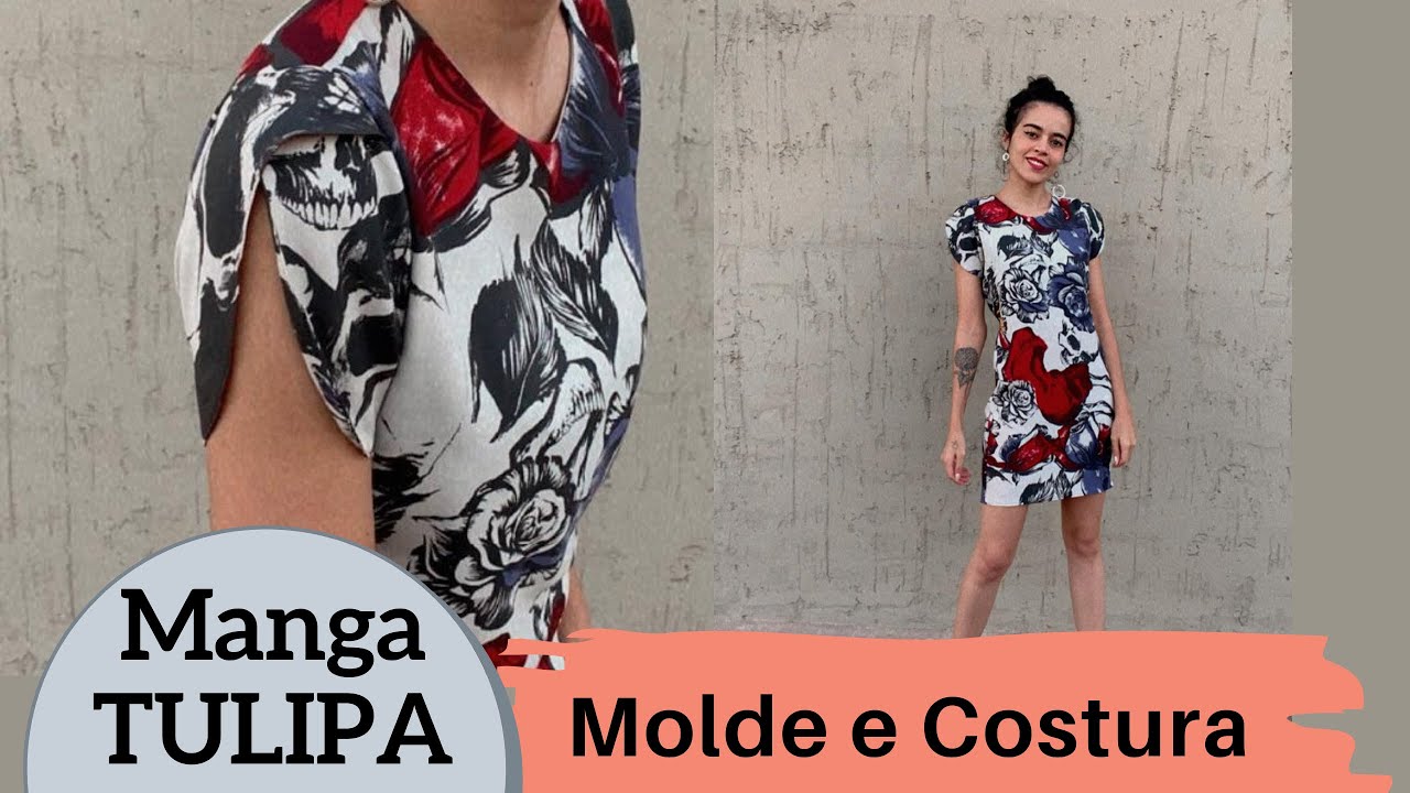 vestido manga tulipa