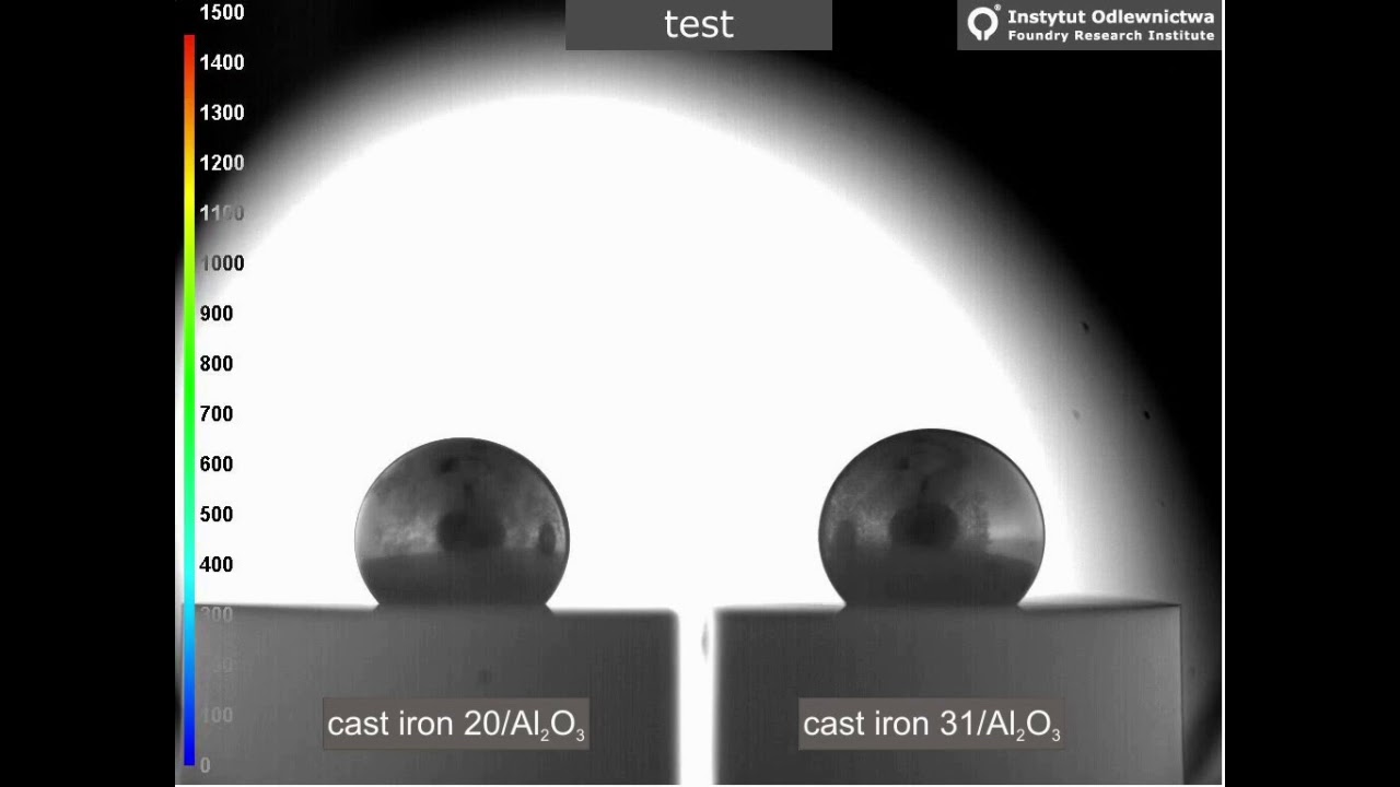 Wettability test (2 in 1 mode) of liquid cast irons on Al2O3 YouTube
