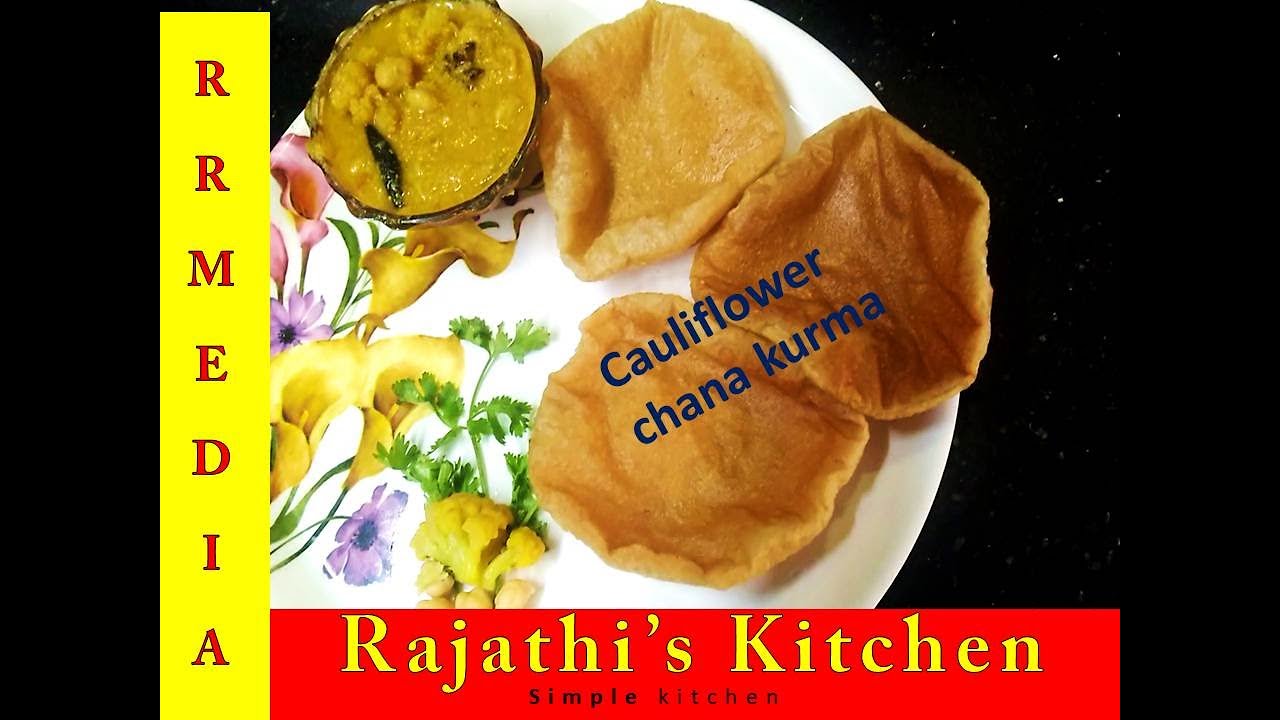 Cauliflower Channa kurma in Rajathi's kitchen. easy way to make