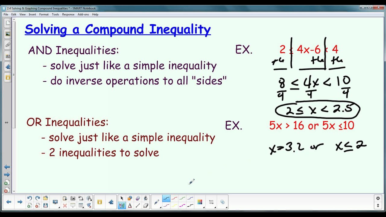 2 4 Solving & Graphing Compound Inequalities - YouTube
