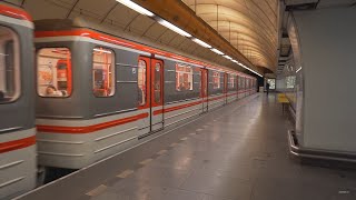 Czech Republic, Metro night ride from Invalidovna to Staroměstská