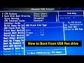 How to Boot From USB Pen drive | Change BIOS boot order | Install Windows from USB Pen drive