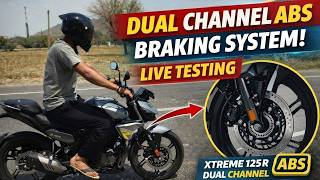 Hero Xtreme 125R Dual Channel ABS Brake Test😱 | Emergency Stop @60km/h 🔥 #realtest #heroxtreme125r #