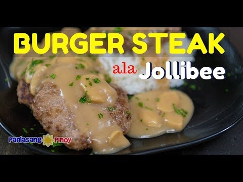 jollibee-inspired-burger-steak-recipe-with-mushroom-gravy-(filipino-salisbury-steak)