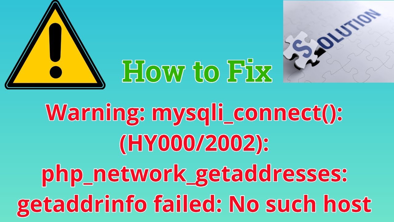 No such host. [Errno 11001] getaddrinfo failed. Php_Network_GETADDRESSES: getaddrinfo failed.