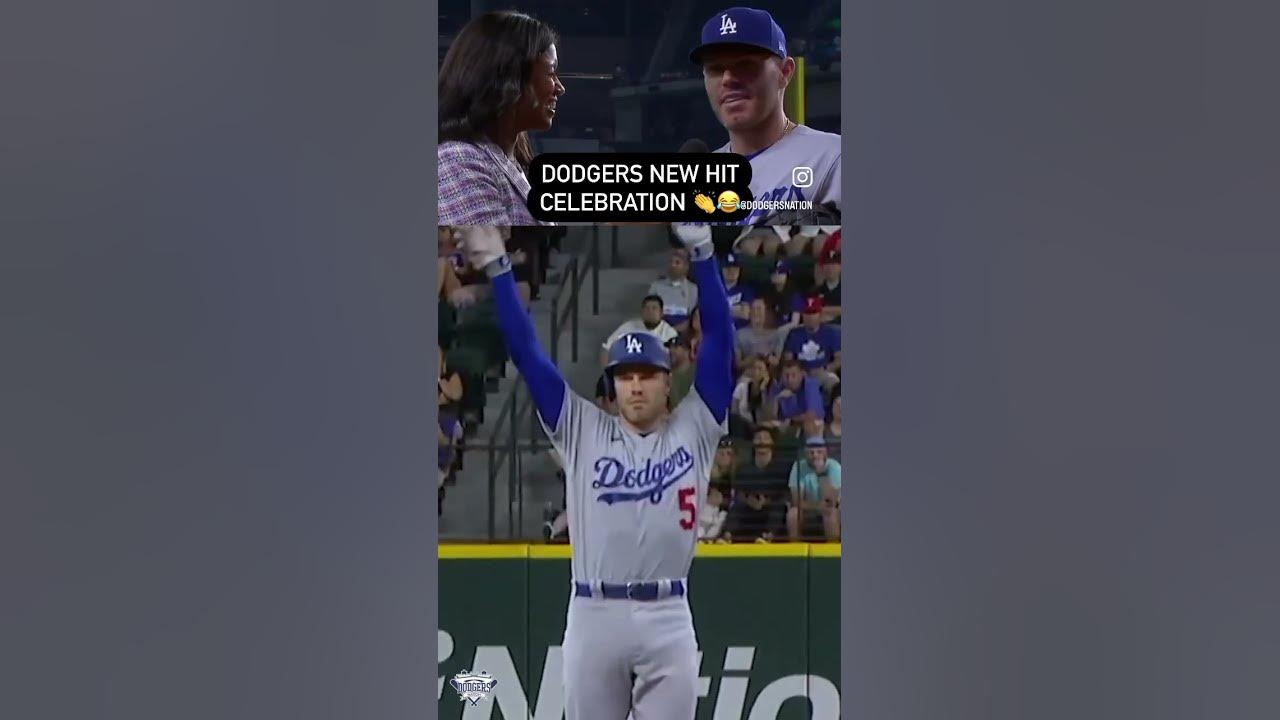 What do you think of the Dodgers new hit celebration? #baseball #dodgers  #mlb #shorts 