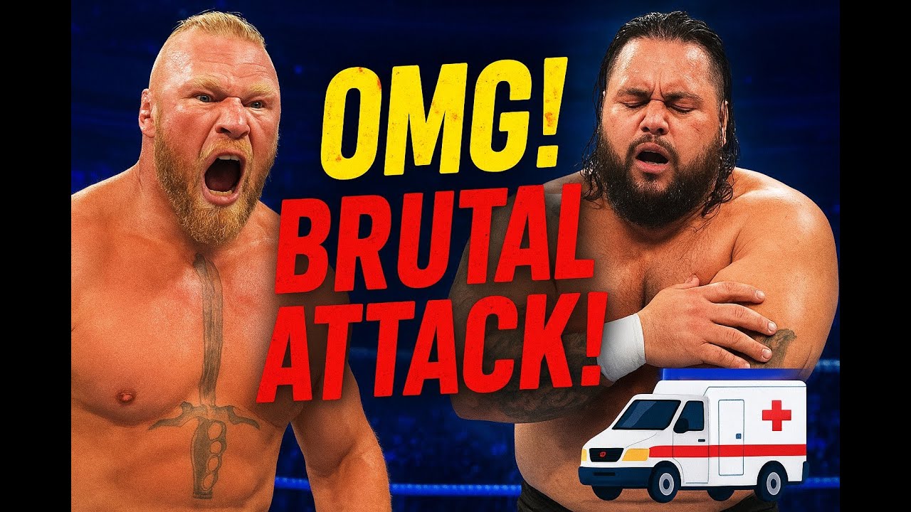 Brock Lesnar BRUTALLY attacks Bronson Reed on SmackDown – Rushed to Hospital! 💥🏥 #WWE