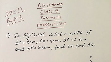 R D Sharma || Class 10|| Ex- 7.4  ||Chapter-7(TRIANGLES) || Part-1