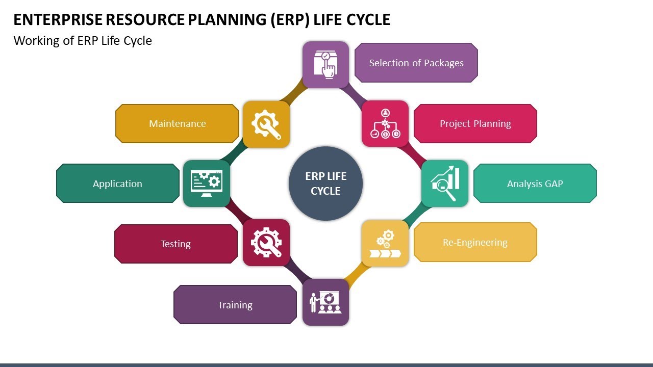 Enterprise Resource Planning (ERP) Life Cycle Animated PPT Template