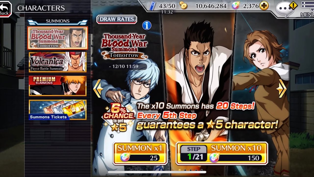 Bleach brave souls (TYBW round 13 ,  TYBW Summons Tomorrow )