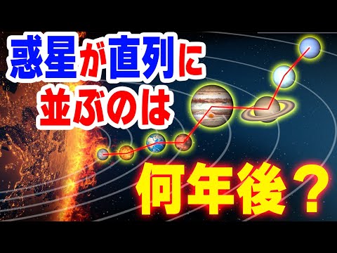 【惑星直列】全ての惑星が一列に並ぶのは今から何年後なのか？シミュレーションで調べてみた【物理エンジン】