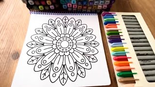 ASMR Mandala Coloring | Satisfying Marker Sounds (No Talking / No Music)