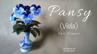 #DIY Felt Pansy Flower  Tutorial Bunga Pansy (Viola) Dari Kain Flanel