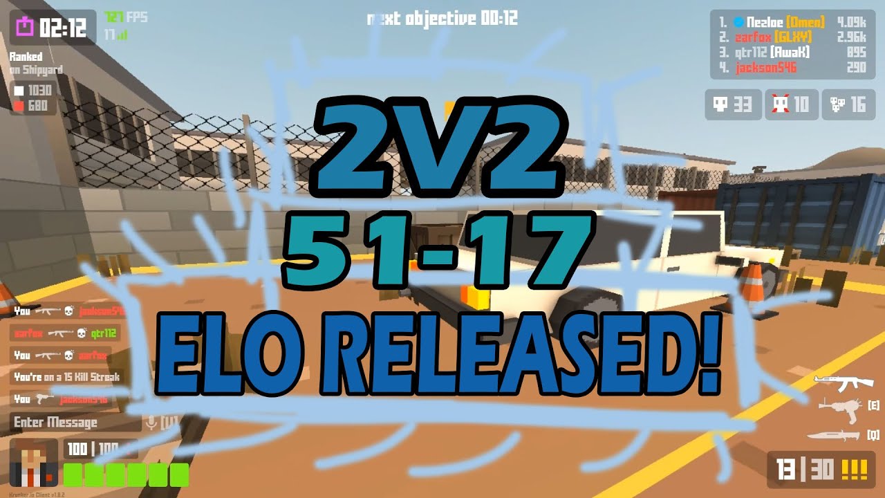 Krunker | Ranked 2v2 Shipyard Gameplay 51-17 *ELO RELEASED*