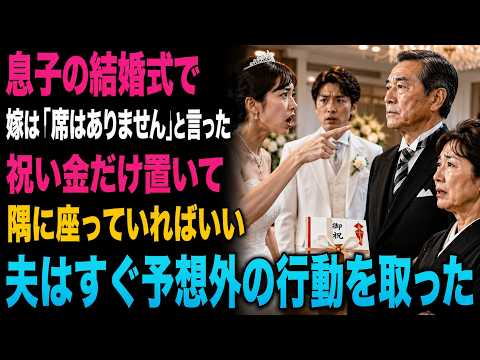 私と夫は息子の結婚式に出席したが、未来の嫁は「座る場所はない」と言い、祝い金だけ置いて「隅に座っていればいい」と言った…すると、夫はすぐに予想外の行動を取った。