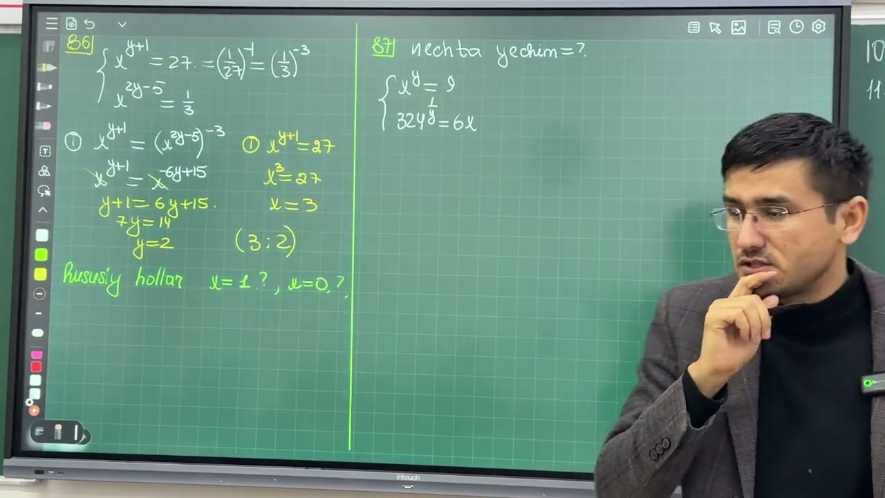 Ko’rsatkichli tenglamalar.