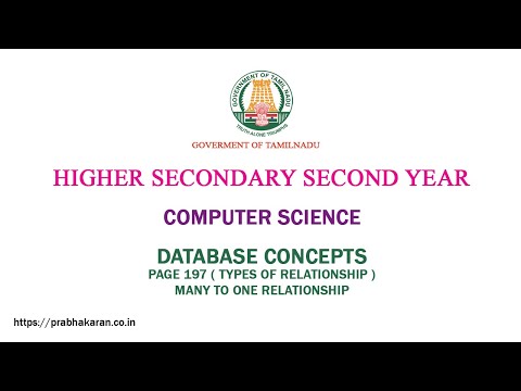 Chapter 11 | Type of Relationship | Many to One | Tamil | Tamilnadu Board 12th Computer Science