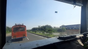 MSRTC Bus Overtaking another MSRTC Bus on Pune Bangalore Highway